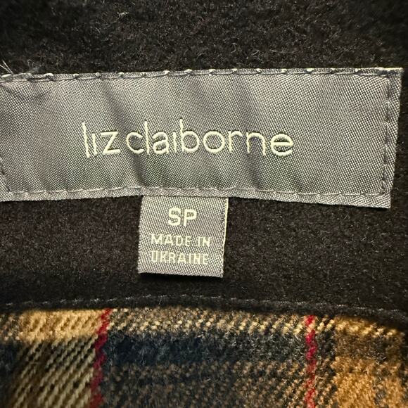 Liz Claiborne Women's 100% Wool Black Peacoat Size Small Petite - Picture 3 of 8